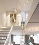 Gold Crystal Pendant Chandelier for High Ceilings