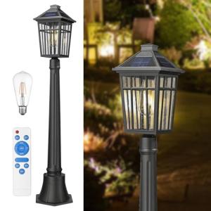 41-Inch Solar Outdoor Post Light with Remote