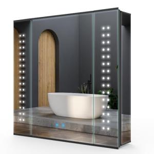 LED Bathroom Mirror Cabinet with Touch Dimmer 650x600 mm