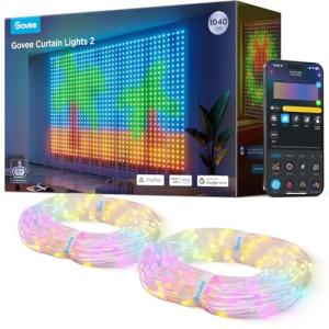 Smart LED Curtain Lights with Color Changing RGBIC