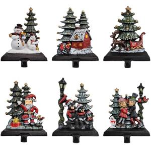 Bear and Kids Christmas Stocking Holder Hooks