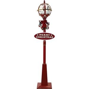 Musical Snow Globe Lamp Post with Santa