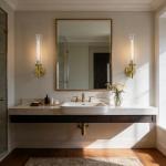 Brass Wall Sconces Set of Two - 19" Gold