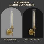 Brass Wall Sconces Set of Two - 19" Gold