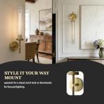 Brass Wall Sconces Set of Two - 19" Gold