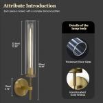 Brass Wall Sconces Set of Two - 19" Gold