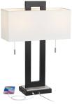 Neil Modern Rustic Table Lamp with USB Port