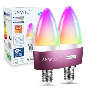 2-Pack Alexa Smart RGB E14 Candle Bulbs