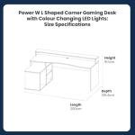 L-Shaped Corner Gaming Desk with LED Lights
