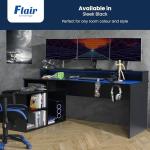 L-Shaped Corner Gaming Desk with LED Lights