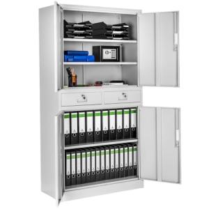 Light Grey Steel Filing Cabinet with Lockable Drawers