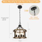 Rustic 4-Light Farmhouse Chandelier for Any Room