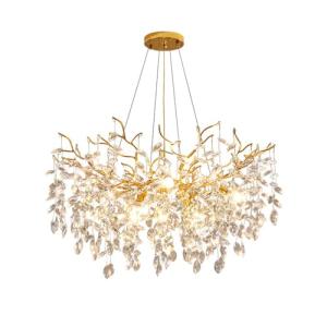 Gold Modern Crystal Tree Branch Chandelier Pendant