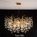 Gold Modern Crystal Tree Branch Chandelier Pendant
