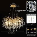 Gold Modern Crystal Tree Branch Chandelier Pendant
