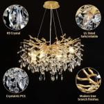 Gold Modern Crystal Tree Branch Chandelier Pendant