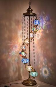 Colorful Mosaic Boho Floor Lamp - Customizable Shades