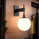 Large Outdoor Wall Sconce with Globe Glass