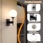 Large Outdoor Wall Sconce with Globe Glass