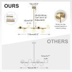 Modern Brass Linear 7-Light Chandelier Pendant