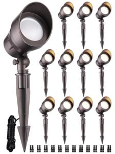 12-Pack Low Voltage LED Garden Spotlights