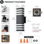 15-Inch LED Waterproof Wall Lights - 6 Pack