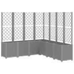 Light Grey Rattan Garden Planter with Trellis