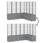 Light Grey Rattan Garden Planter with Trellis