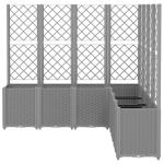 Light Grey Rattan Garden Planter with Trellis