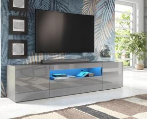 Furneo 200cm TV Stand with Blue LED Lights
