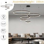 Dimmable LED Pendant Light - 5 Ring Design