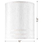 Tall White Textured Linen Drum Lamp Shades - Set of 2