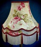 Burgundy Floral Fabric Lampshade for Floor or Ceiling