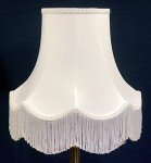 22" White Fabric Lampshade Floor or Ceiling Lamp