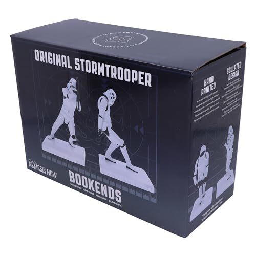 Stormtrooper Bookend Figurines Set, Officially Licensed, White Resin