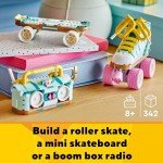 Retro Roller Skate, Skateboard & Boom Box Set