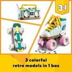 Retro Roller Skate, Skateboard & Boom Box Set