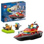 Gothic Fire Rescue Boat LEGO Set with Minifigures