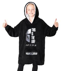 Baby Yoda Hooded Blanket for Gothic Teens (Black)