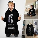 Baby Yoda Hooded Blanket for Gothic Teens (Black)