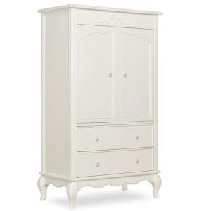 Evolur Aurora Armoire in Ivory Lace, Spacious Storage