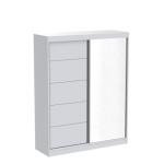 Aria 2 Door 47" Wardrobe (White with Mirror)