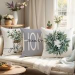 4-Pack Farmhouse Pillow Covers 18x18 Grey