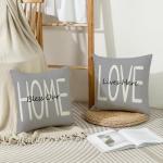 4-Pack Farmhouse Pillow Covers 18x18 Grey