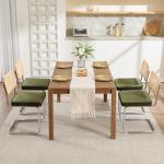Green Velvet Dining Chairs with Cane Back