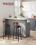 Rustic Brown Bar Stools Set with Backrest
