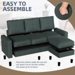 Modern Dark Gray Convertible Sectional Sofa