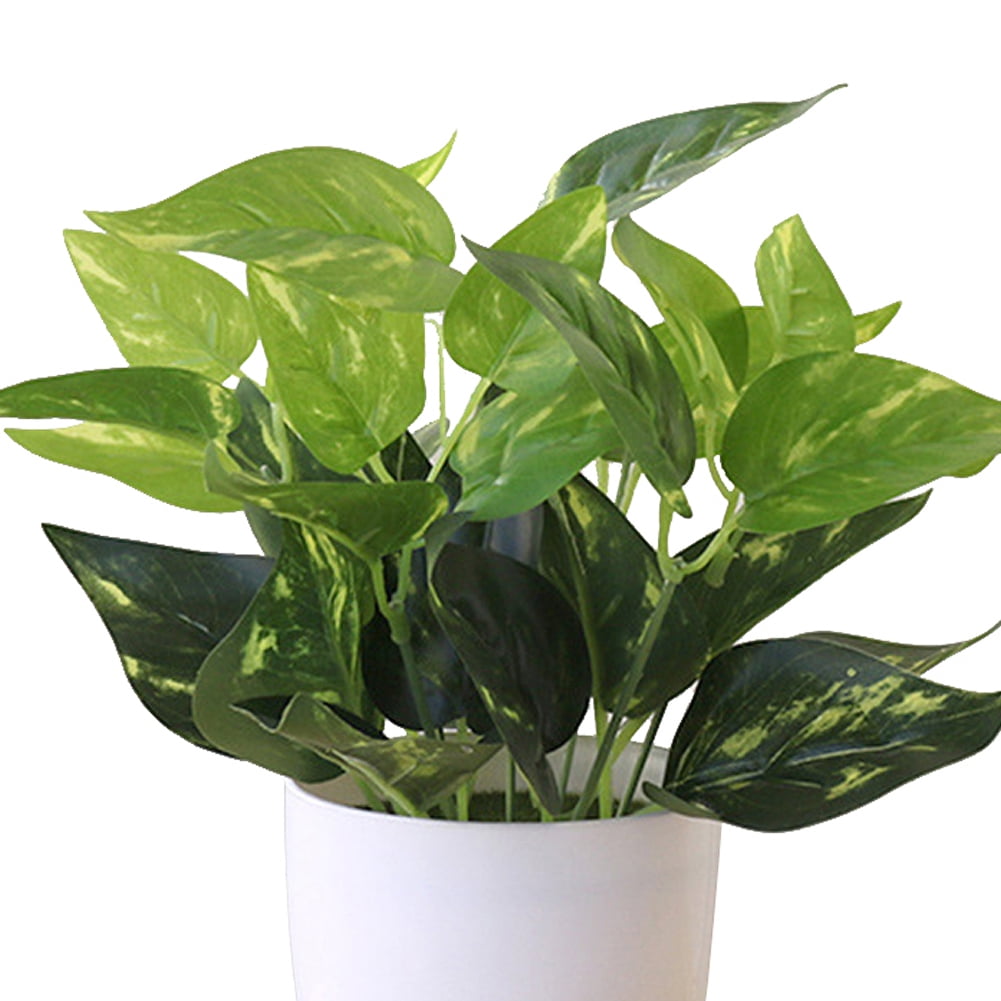 Faux Plants in White Pot for Indoor Decor