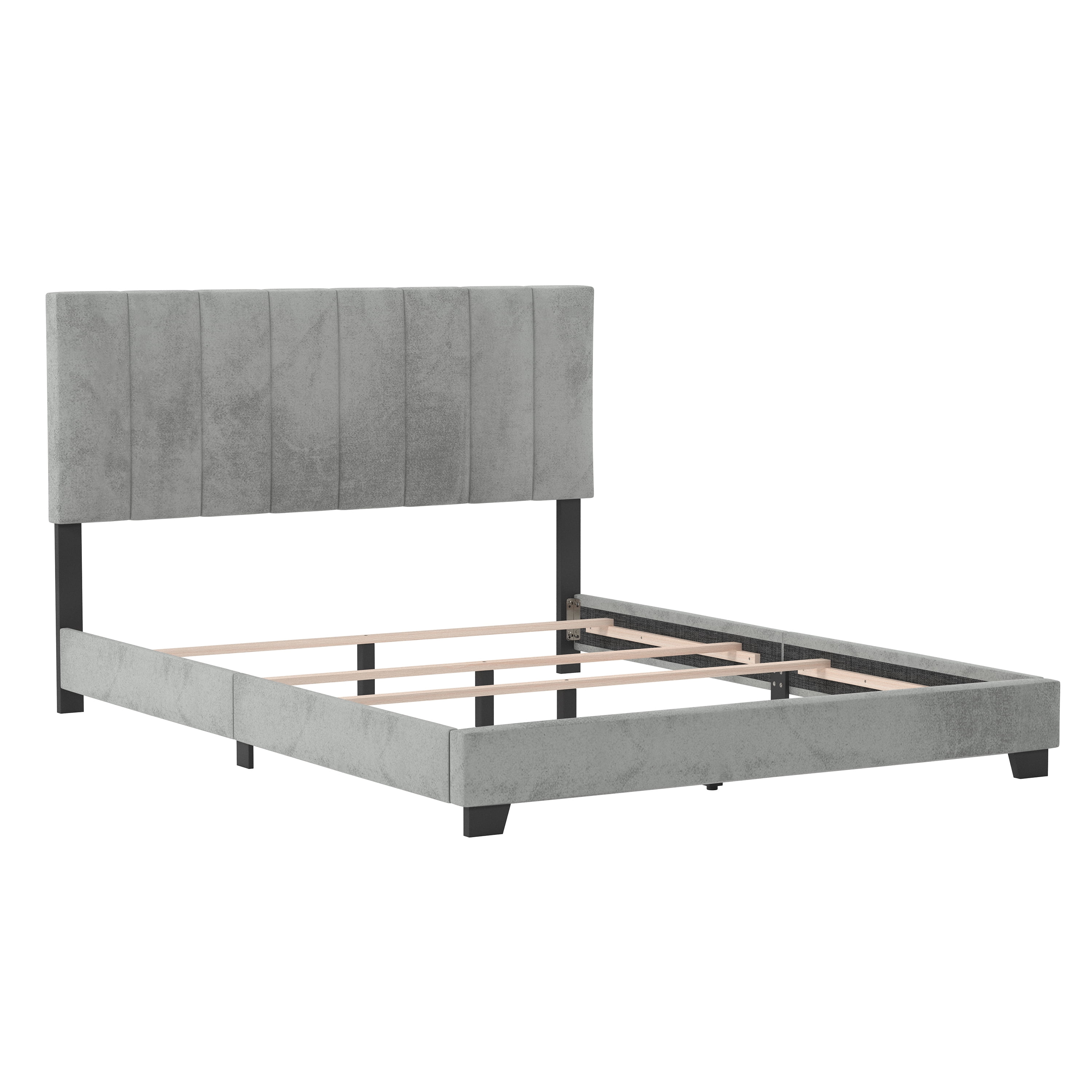 Hillsdale's Reece Channel Stitched Queen Bed in Grey