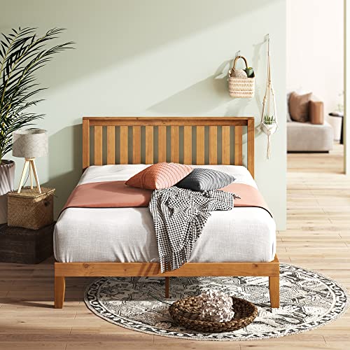 Rustic Pine Full Bed Frame with Headboard
